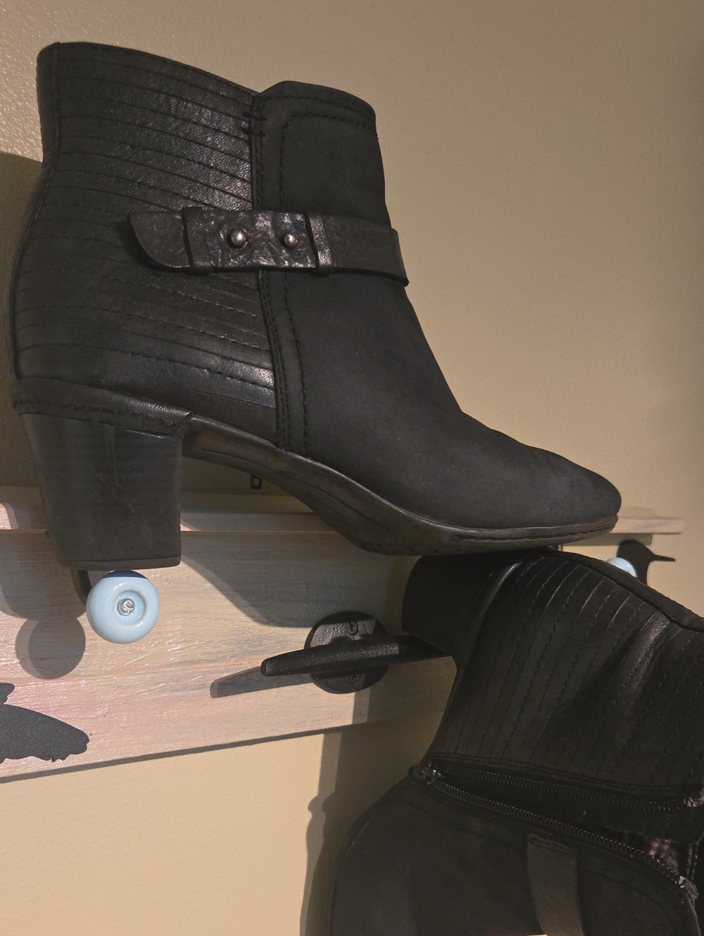 Rockport Cobb Hill Collection Black Ankle Bootie with Strap Detail - Women's